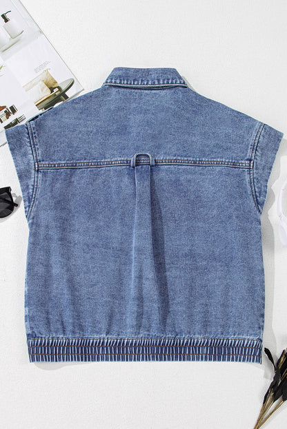 Denim Button Up Top FB