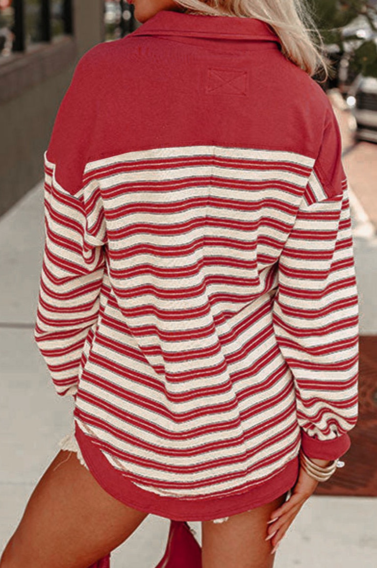 Red Striped Pullover January.