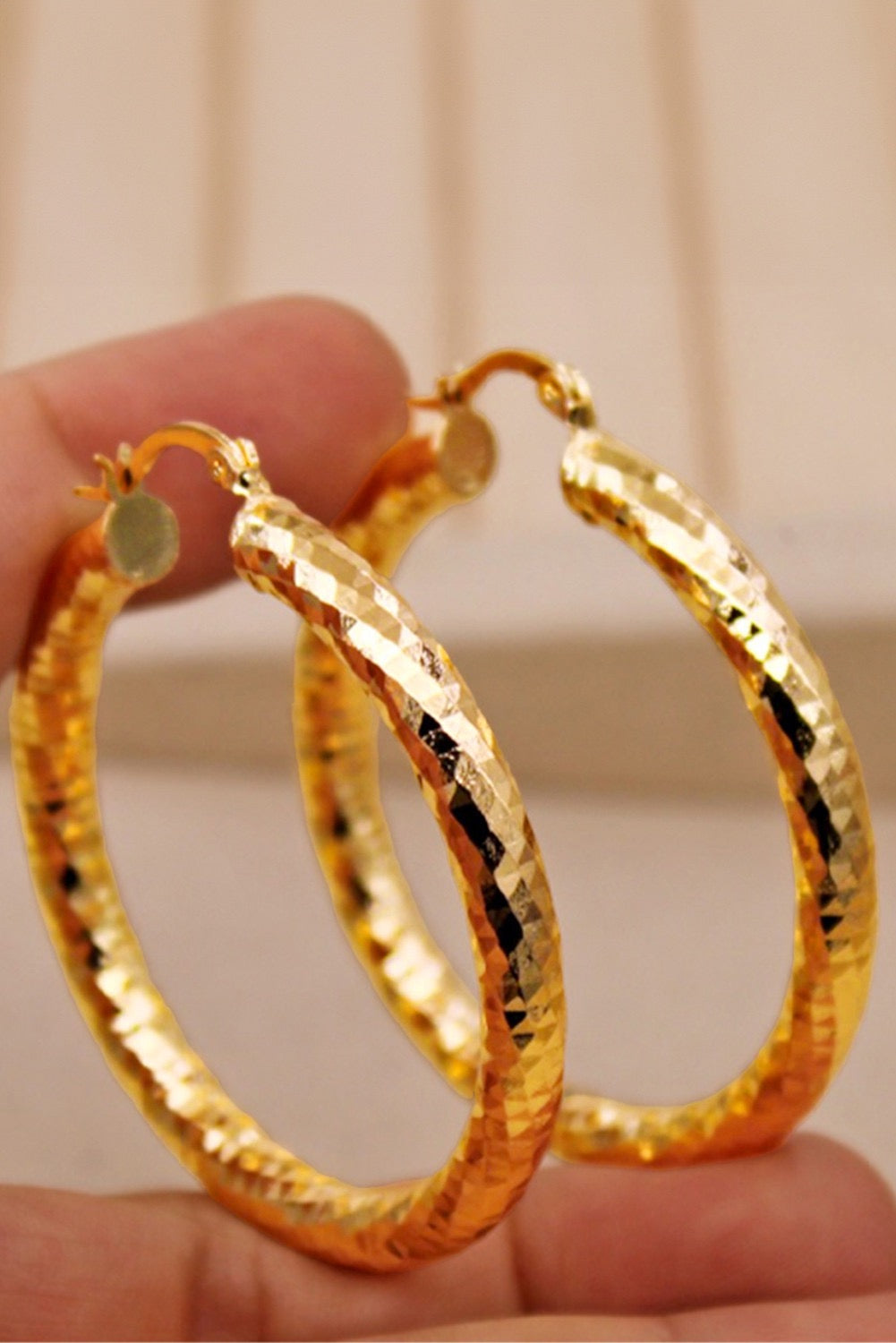 Gold Textured Hoops RTS