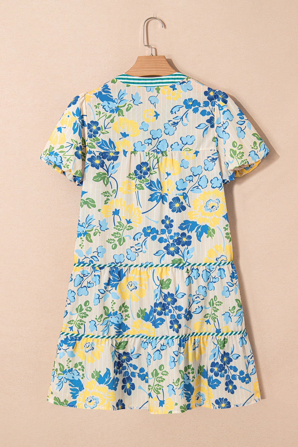 Blue and Yellow Floral Dress FB