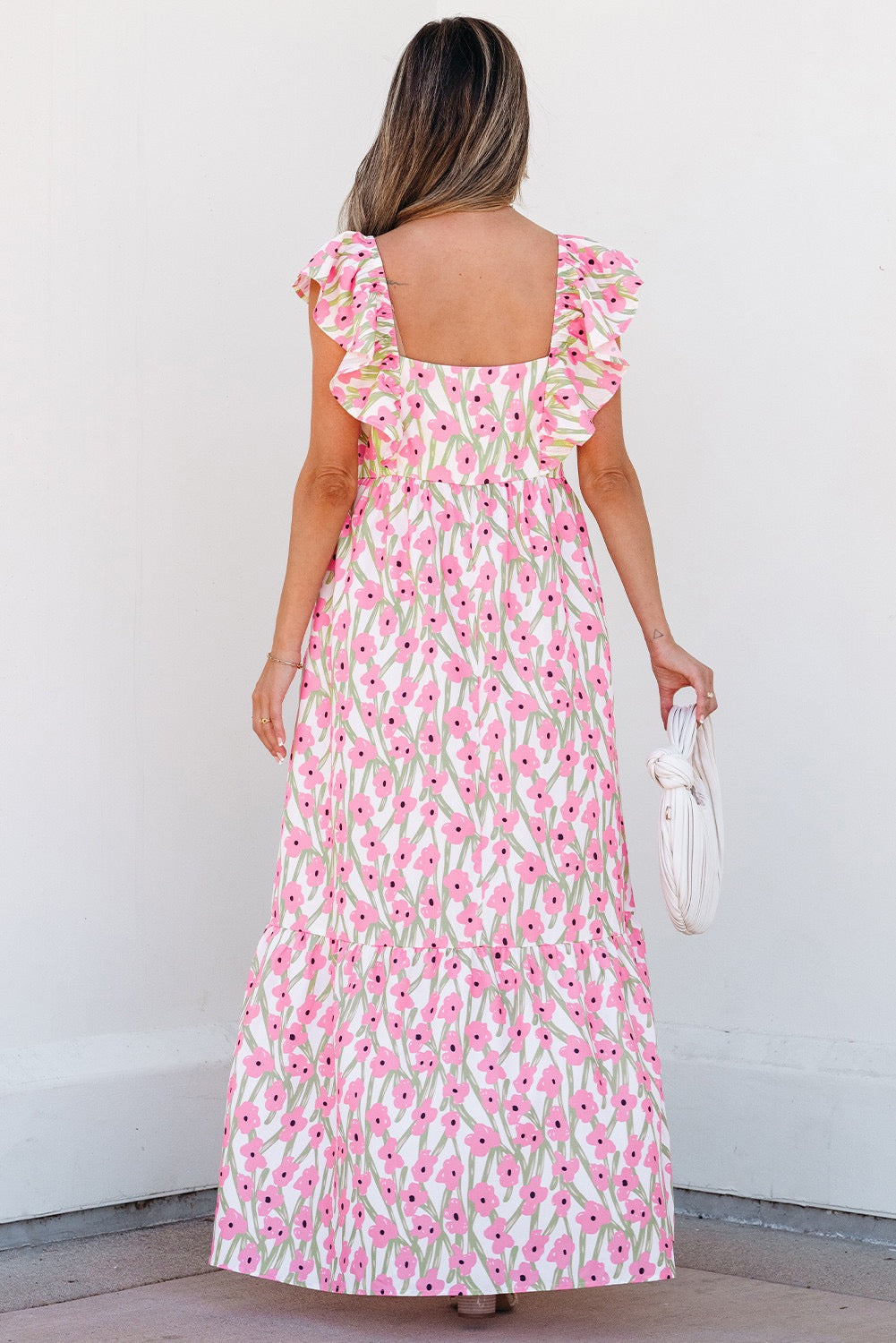 Pink Floral Ruffle Maxi LT