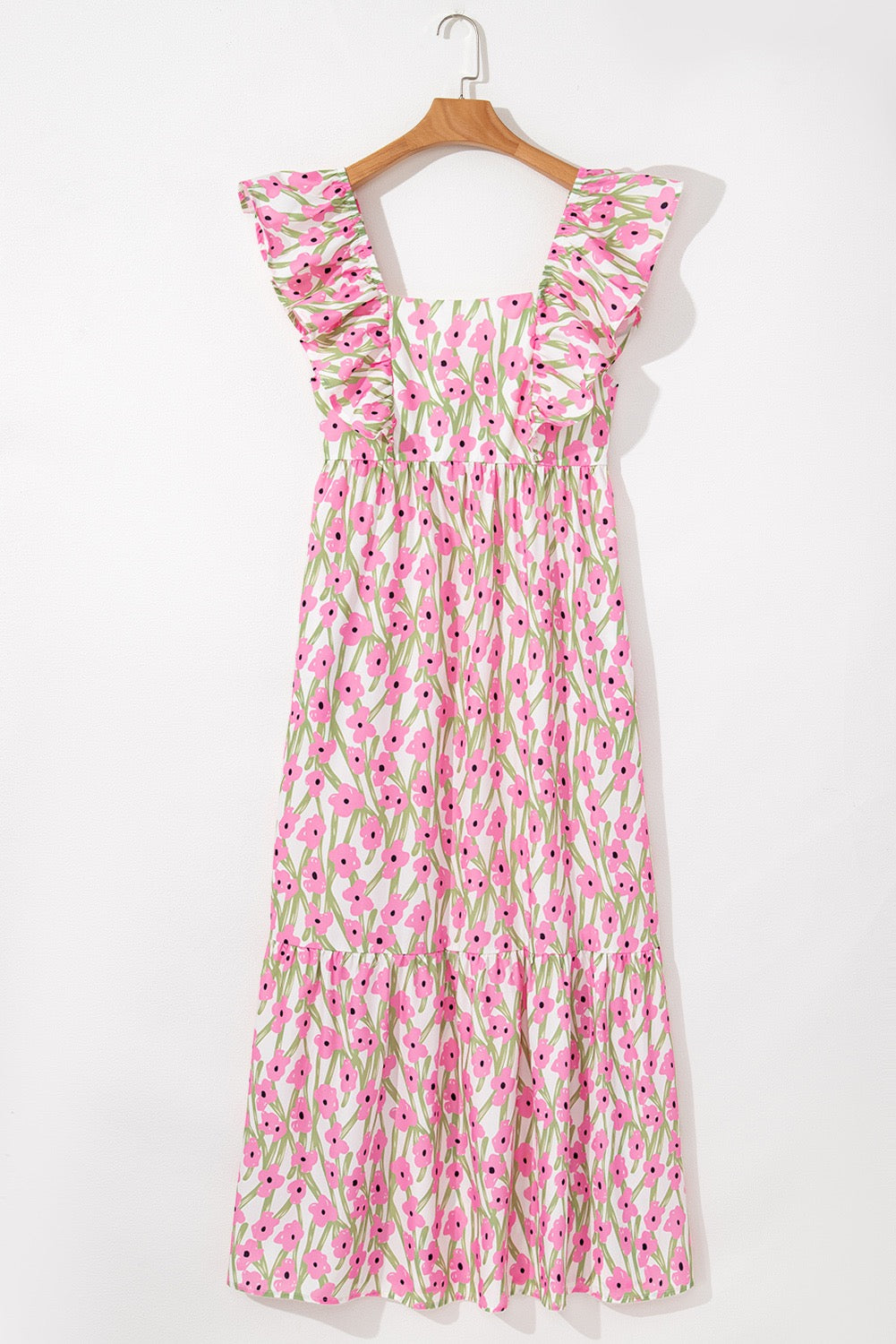 Pink Floral Ruffle Maxi LT