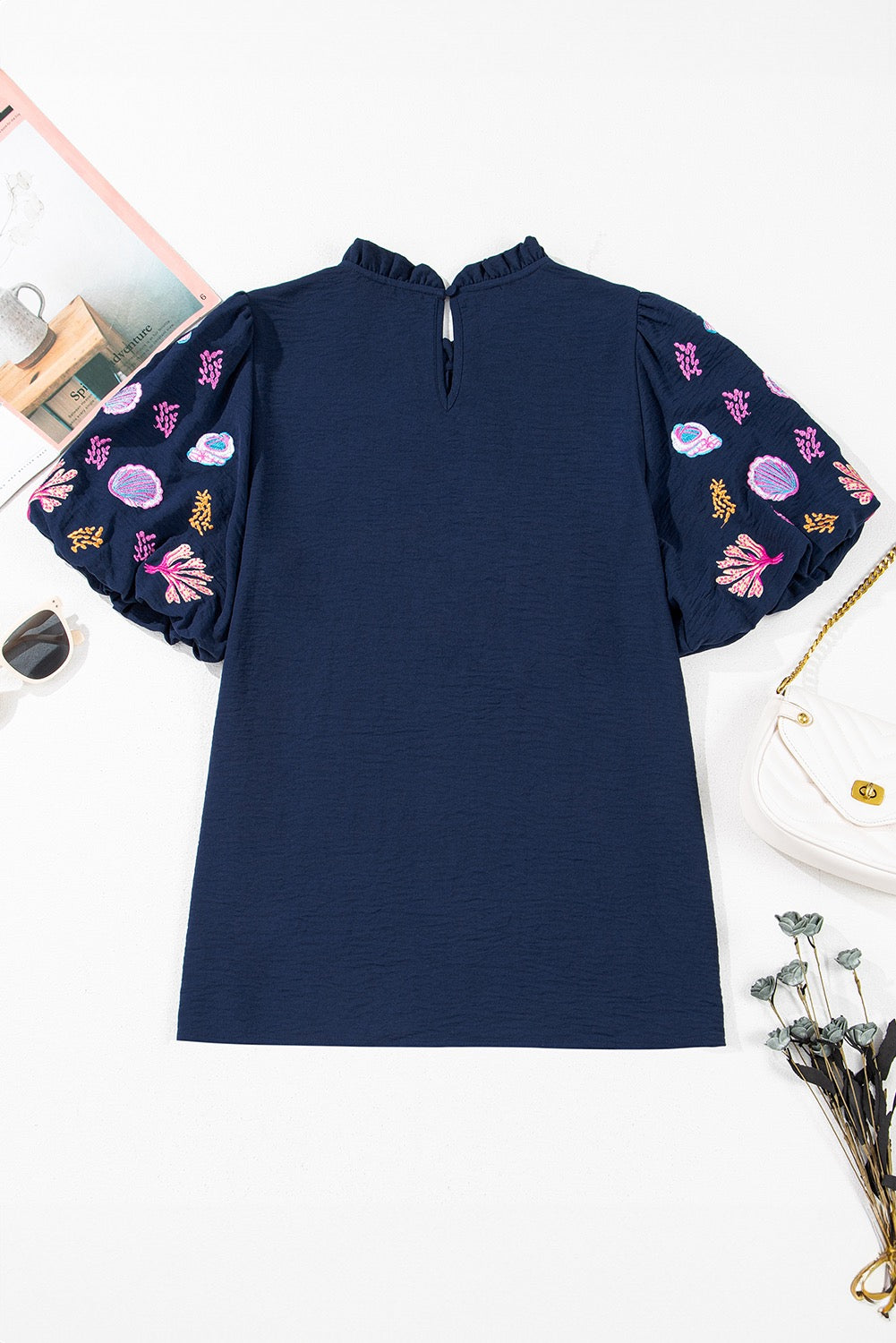 Navy Shell Blouse LT