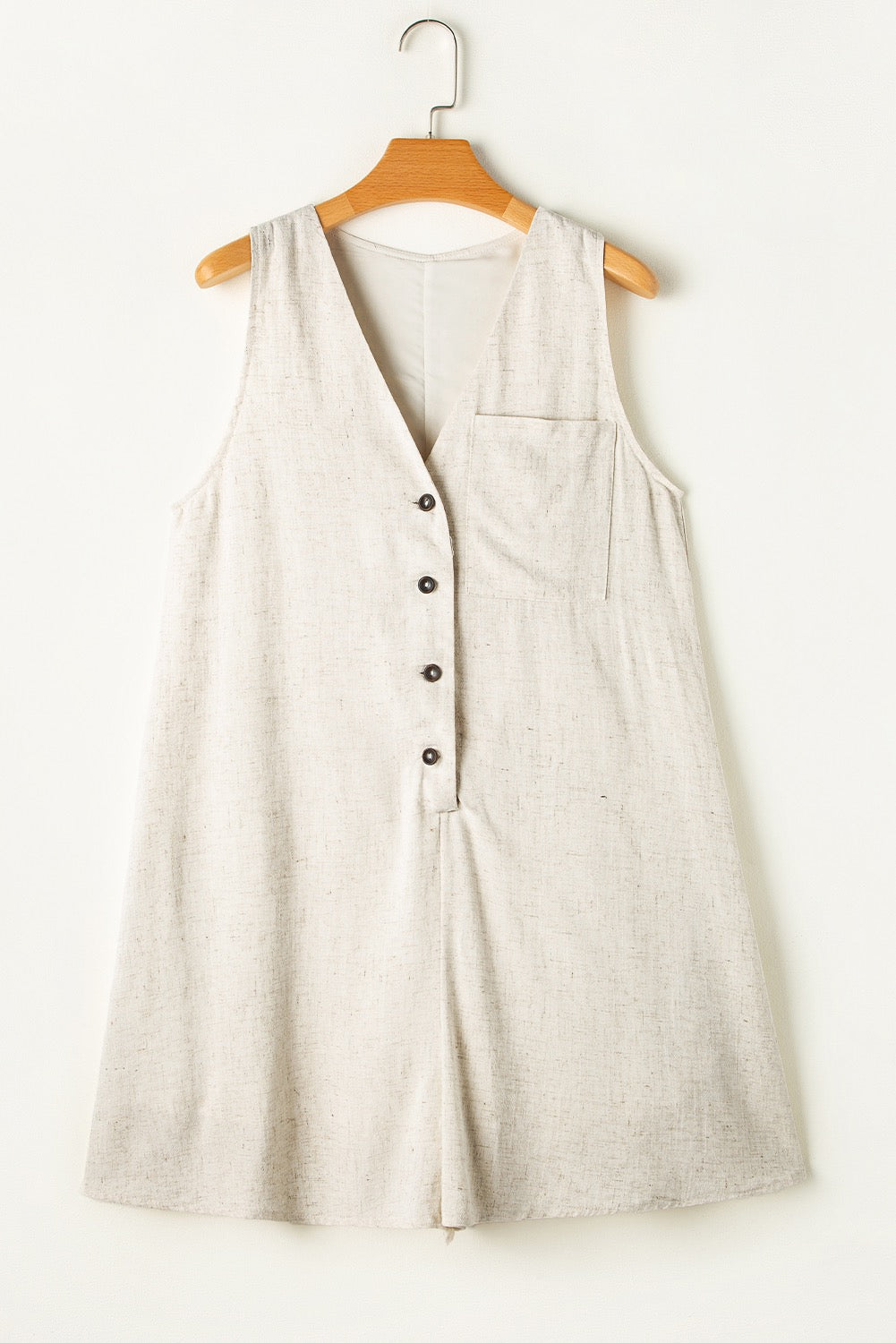 Beige Button Romper LT