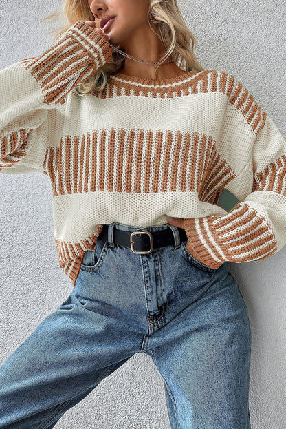 Two Tone Loose Sweater FB