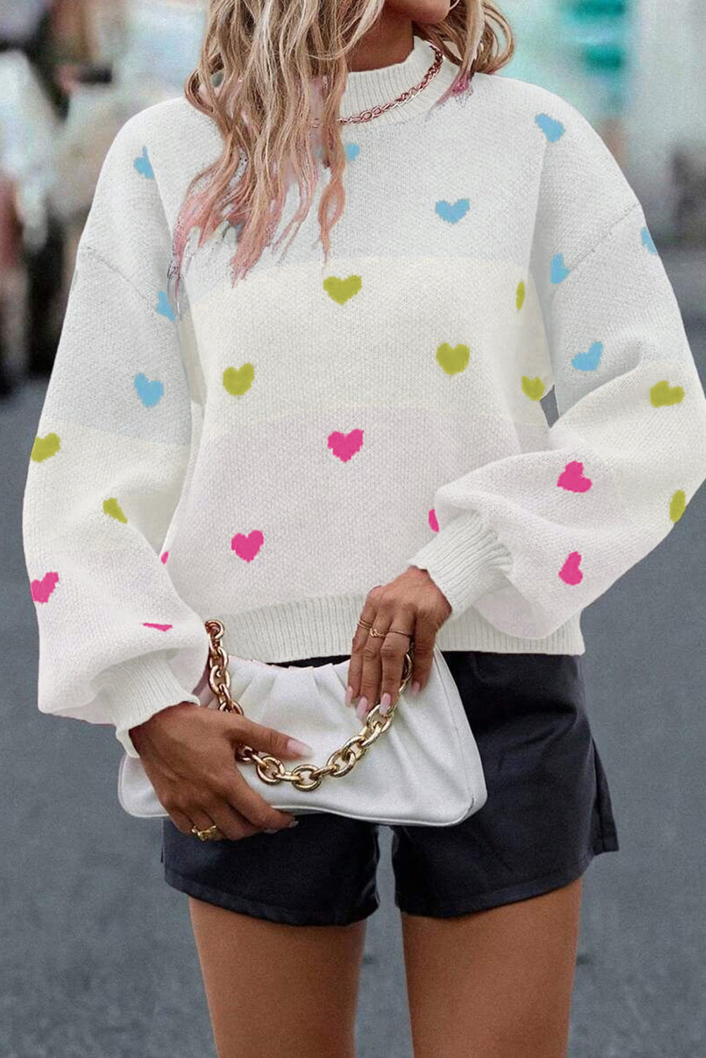 Multicolor Heart Knit Sweater September.