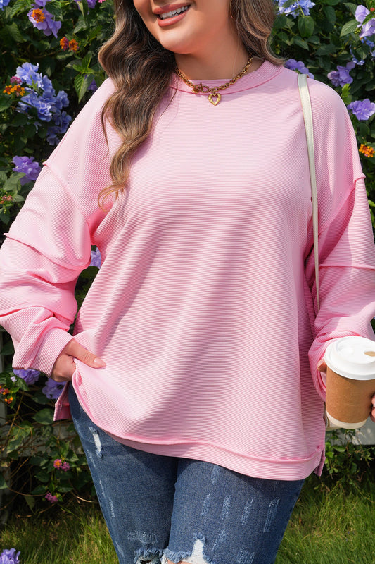 Pink Plus Ribbed Top FB