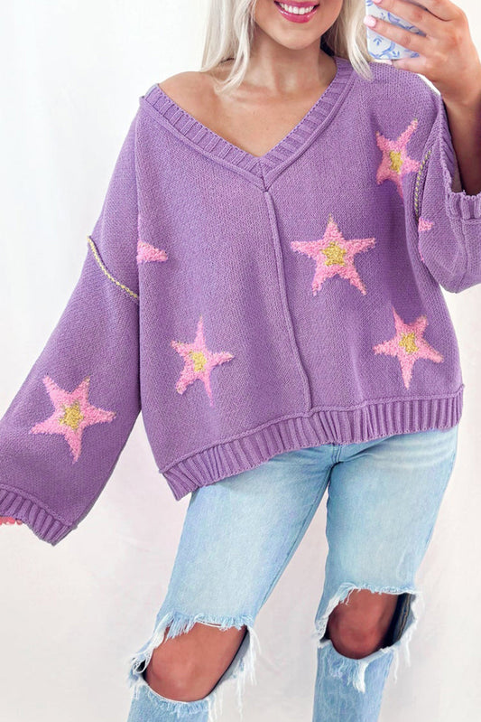 Purple Star Oversized Sweater RTS