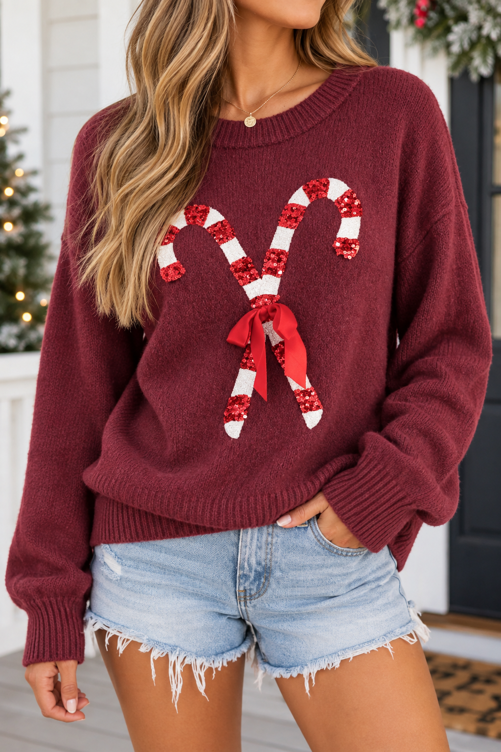 Red Candy Cane Sweater