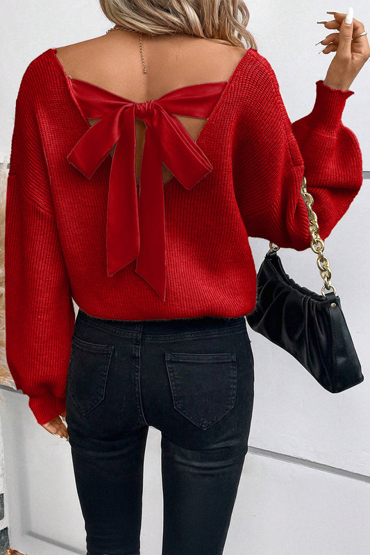 Lantern Knot Back Sweater FB