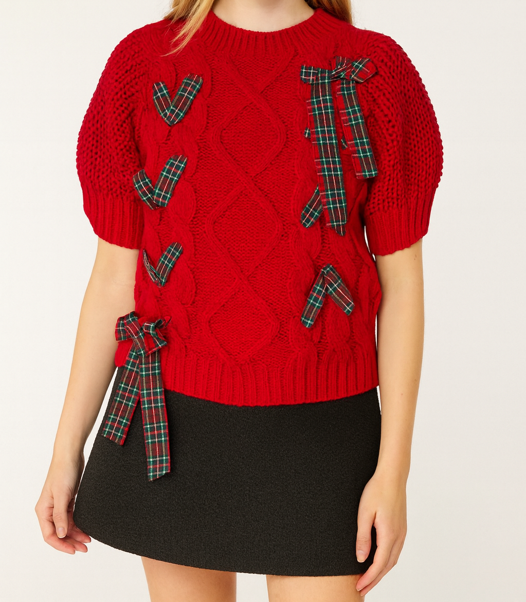 Red Plaid Lace Sweater September.