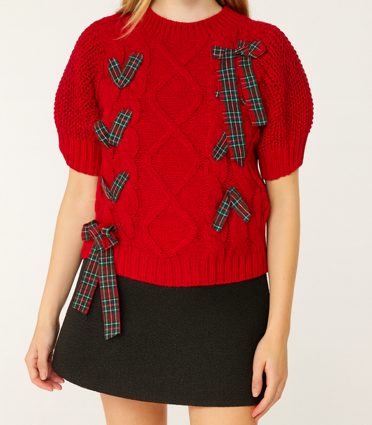 Red Plaid Lace Sweater September.