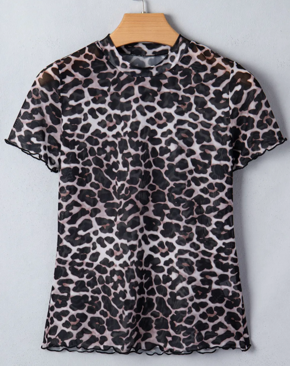 Leopard Sheer Mesh Top RTS