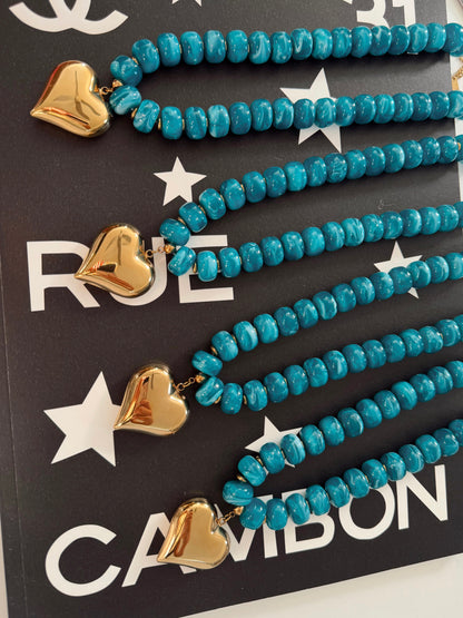 BLUE HEART NECKLACE