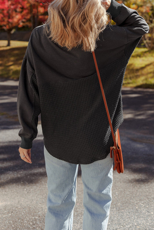 Waffle Knit Half Zip LT