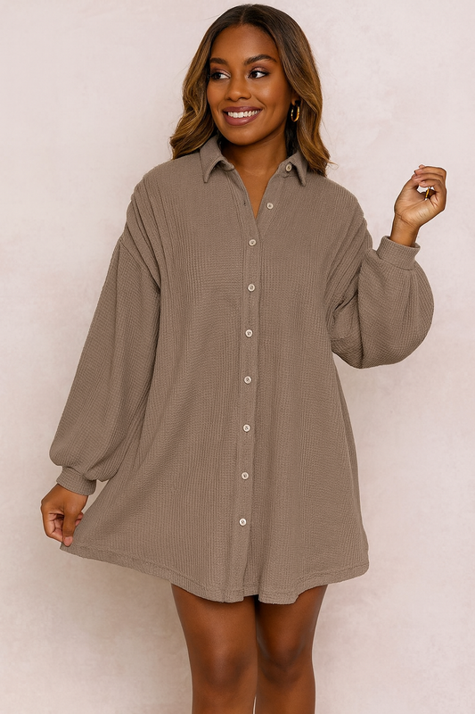 Waffle Knit Tunic Dress FB