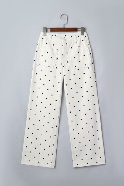 Polka Dot Scalloped Jeans RTS