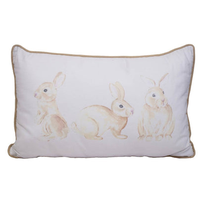 Grayson Bunny Pillow   Soft White/Multi   14x22