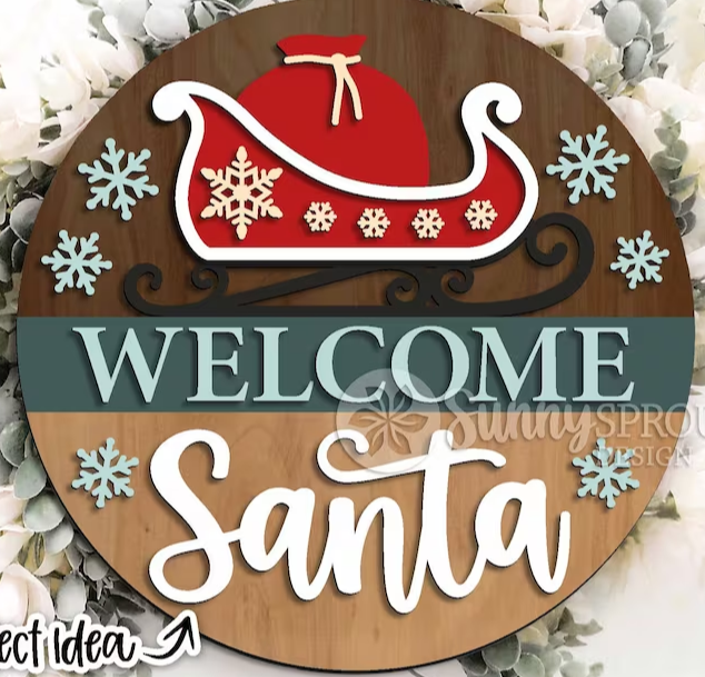 Welcome Santas Sleigh Door Hanger DiY