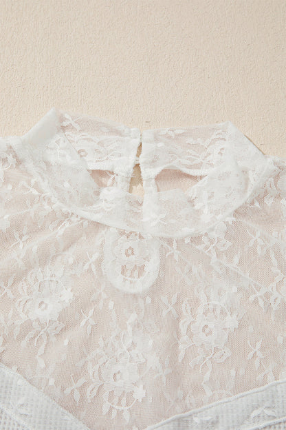 Lace Mesh Long Sleeve Top