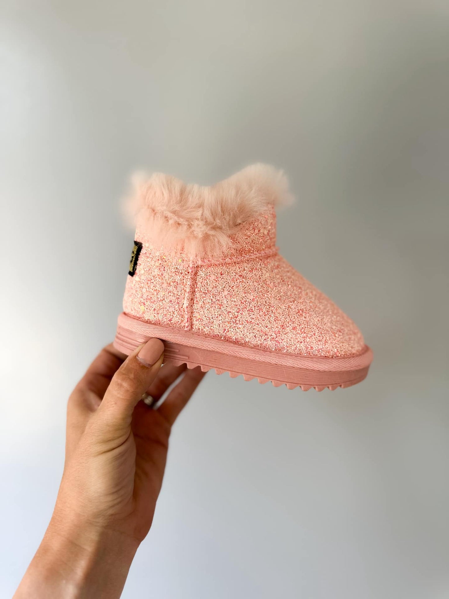 RTS: Vegan Leather Fuzzy Sparkle Boot-