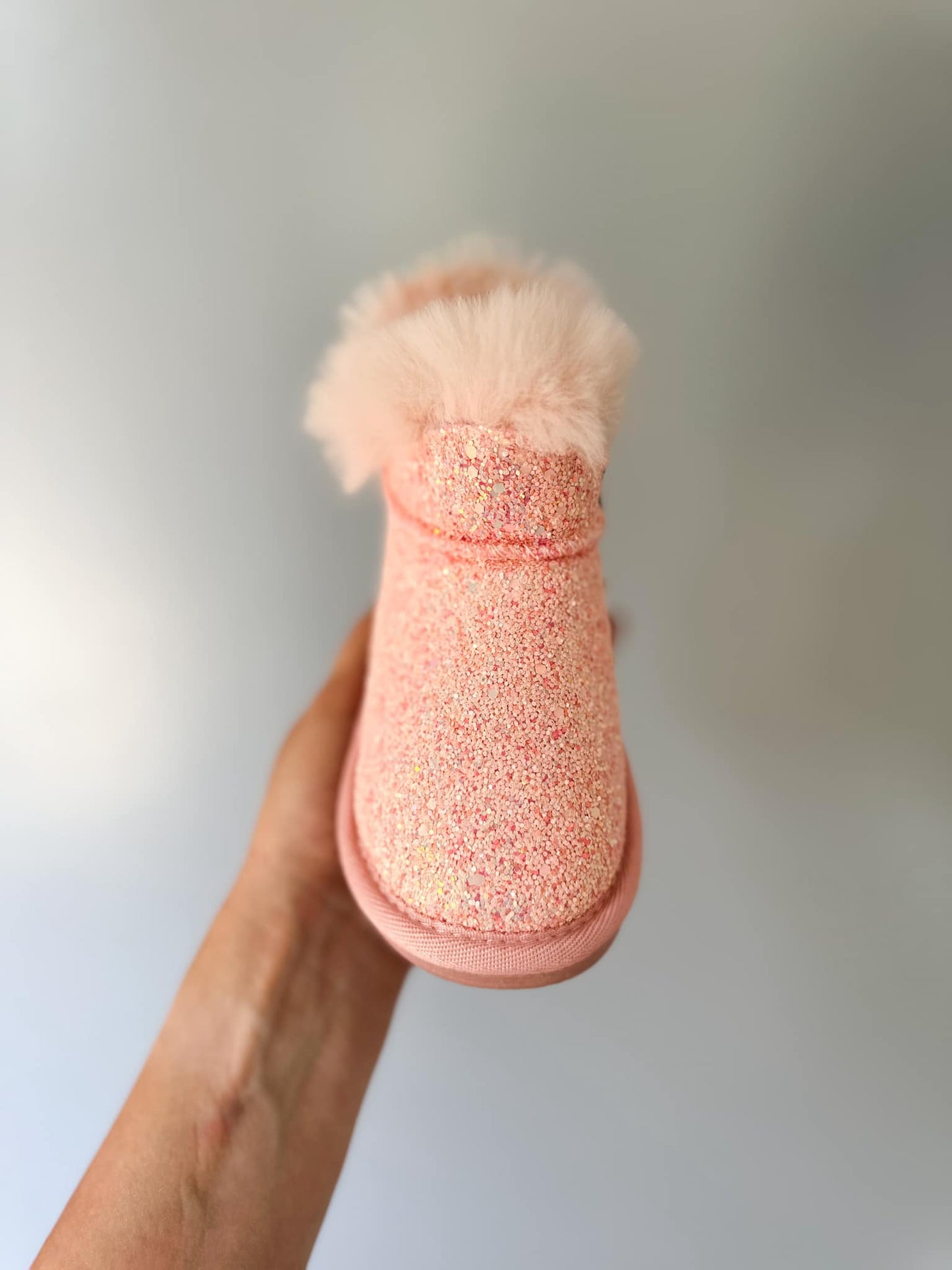 RTS: Vegan Leather Fuzzy Sparkle Boot-