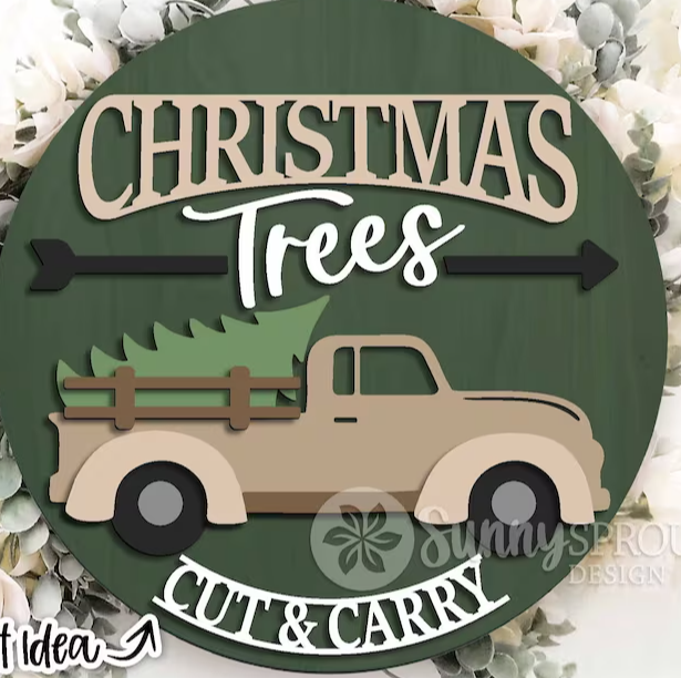Christmas Trees Door Hanger DiY
