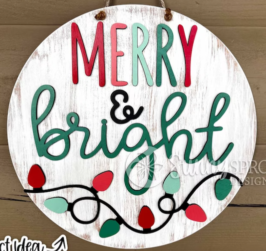 Merry & Bright Door Hanger DiY