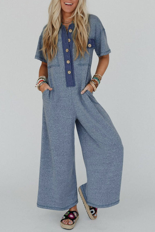 Blue Button Jumpsuit LT