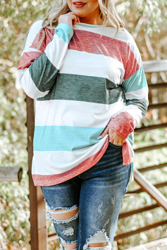 Green Plus Size Pullover Top RTS