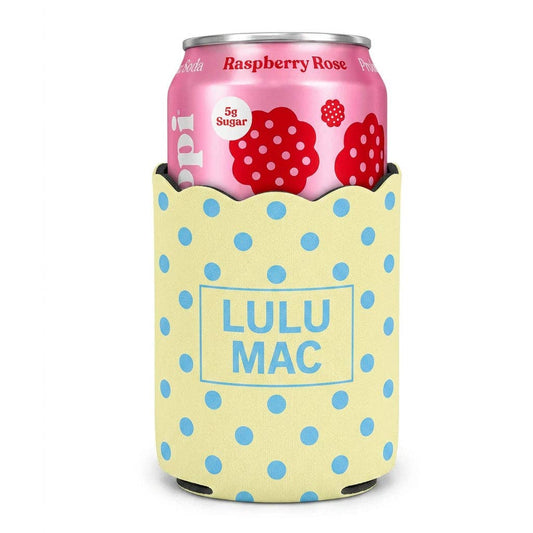 Lulu Mac Yellow/Blue Dot Koozie