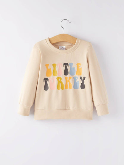 Girls Thanksgiving Letter Print Top