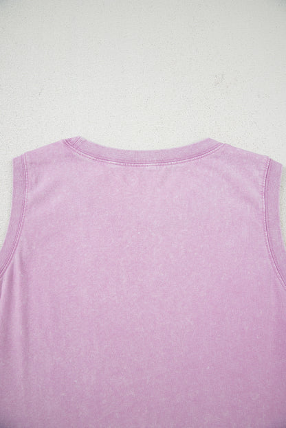 Beau Blue Mineral Wash Pocket Tank Mini Dress