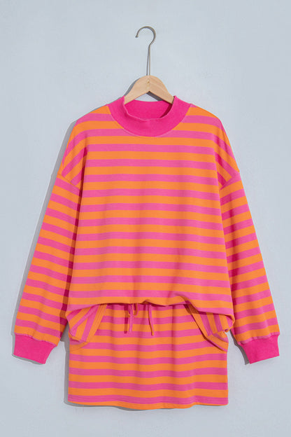 Orange Stripe Skort Set