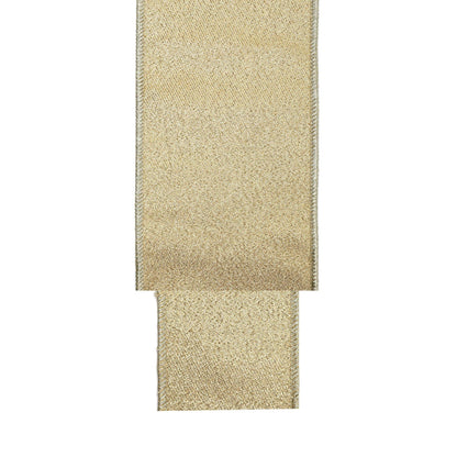 Wired Iridescent Ribbon with Gold Taffeta Backing, 10yd