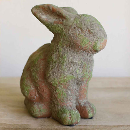 Terracotta Sitting Bunny Decor Antique Green   8.25x8.5x5.5