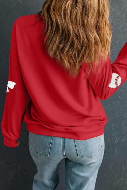 Red Sequin Game Day Pullover RTS