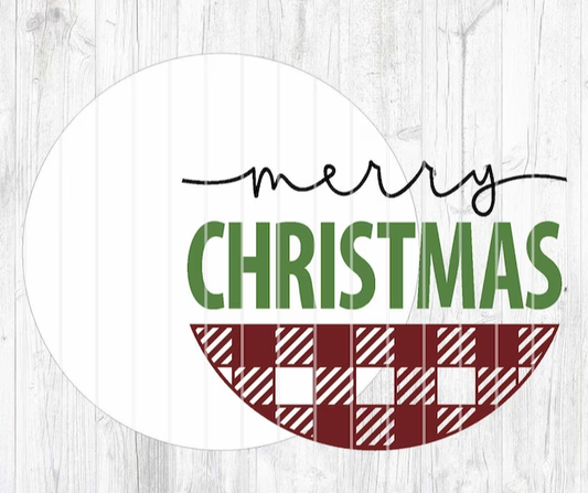 Merry Christmas Plaid Door Hanger DiY