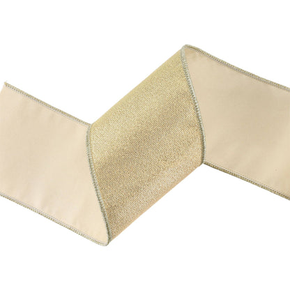 Wired Iridescent Ribbon with Gold Taffeta Backing, 10yd