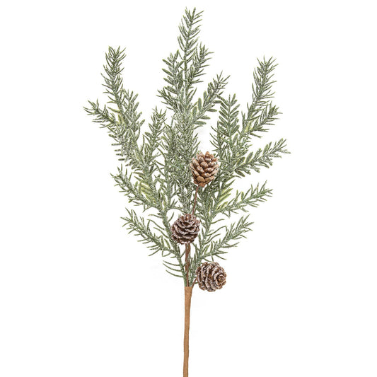 First Frost Pine Spray w/Cones, 14"