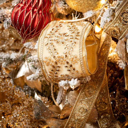 BEADED BROCADE GOLD RIBBON