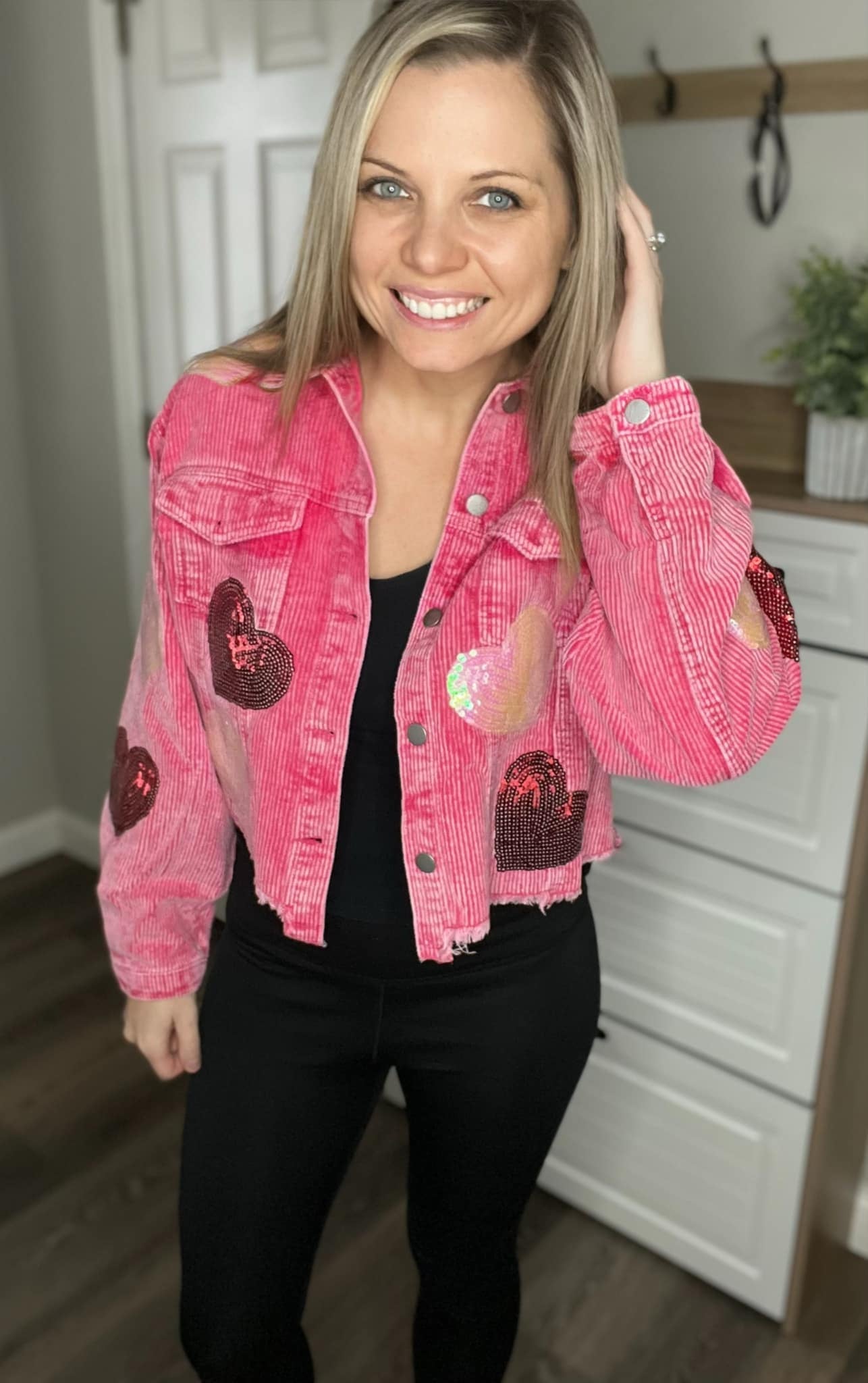 RTS: Sequin Heart Corduroy Shacket!