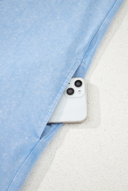 Beau Blue Mineral Wash Pocket Tank Mini Dress