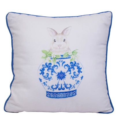 Winston Bunny Pillow   Soft White/Multi   16x16
