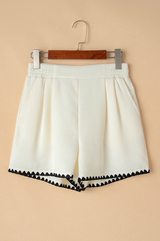 White RicRac Trim Shorties FB