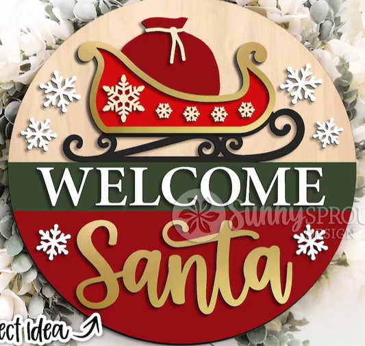 Welcome Santas Sleigh Door Hanger DiY