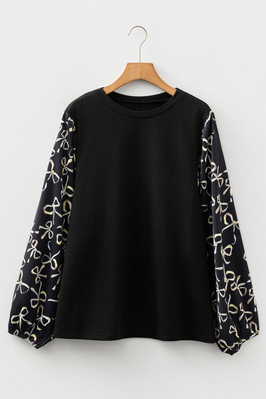 Black Bowknot Plus Blouse October.