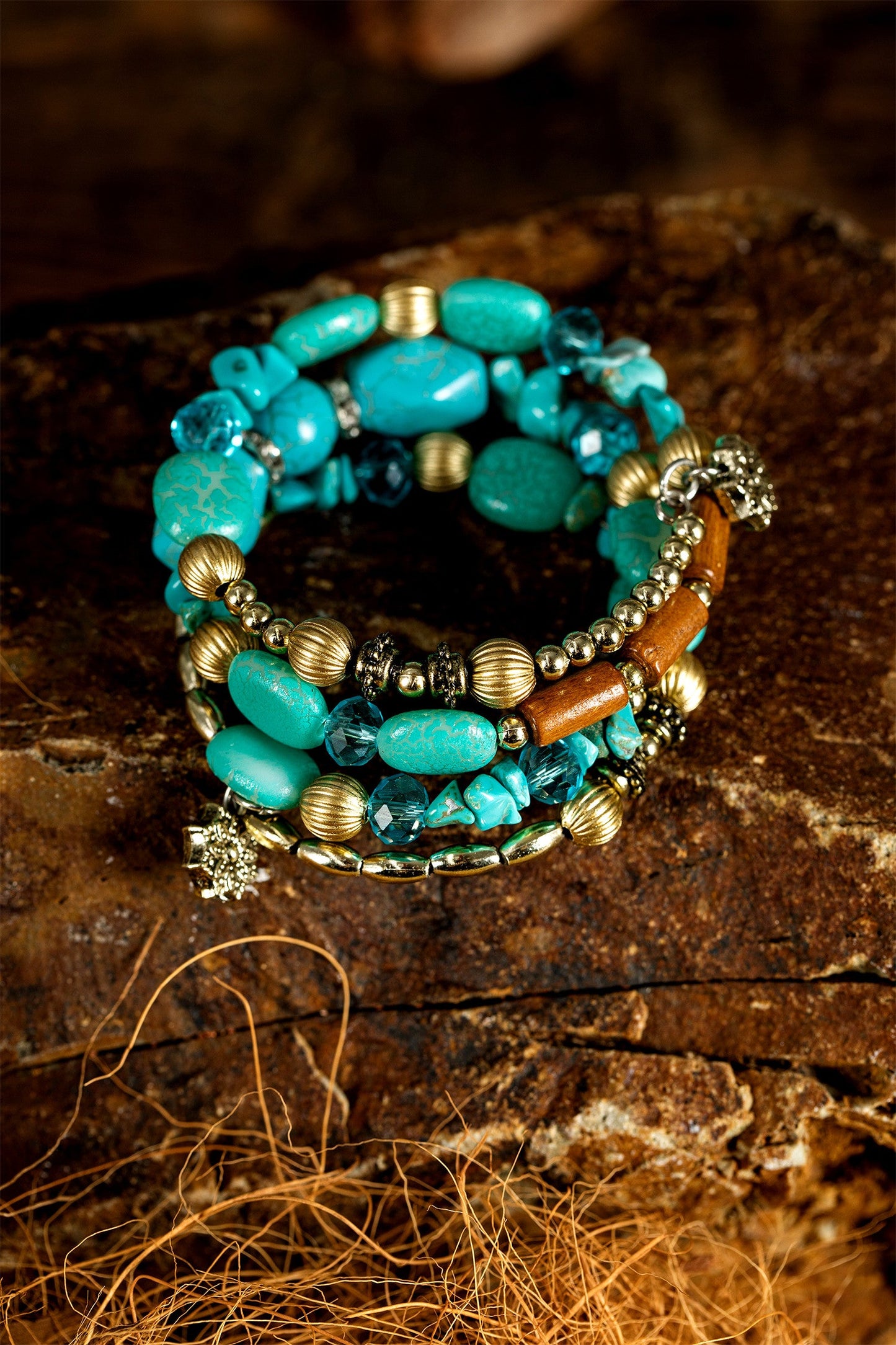 Blue Bohemian Bead Bracelet FB