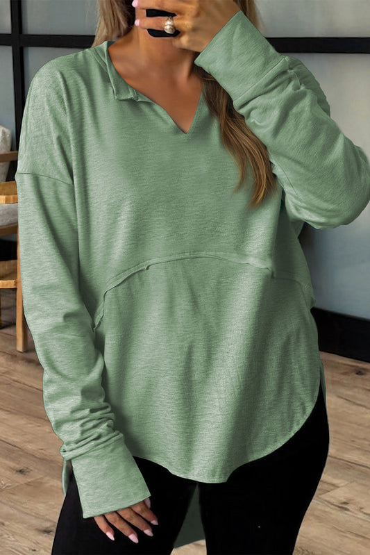 Notched Raw Hem Top FB