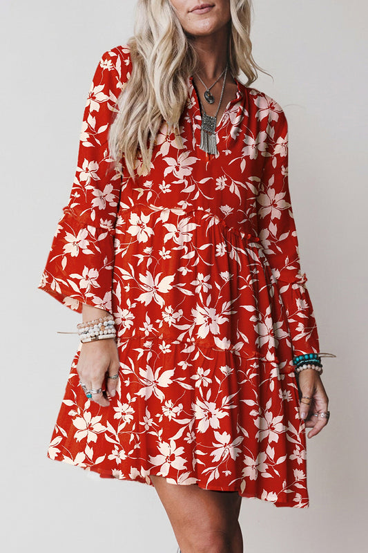 Boho Floral Mini Dress FB